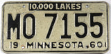 Classic 1960 Minnesota car license plate grading good plus