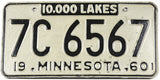 Classic 1960 Minnesota car license plate grading very good