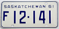 A classic 1961 Saskatchewan farm truck license plate for sale by Brandywine General Store