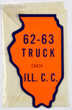 antique 1962 - 63 Illinois truck decal with original cellophane envelope