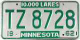 Classic 1962 Minnesota farm trailer license plate grading excellent minus