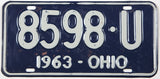 1963 Ohio single License Plate