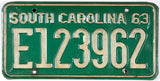 Antique 1963 South Carolina car license plate grading very good