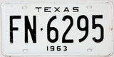 Classic 1963 Texas car license plate grading very good plus