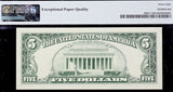 A FR #1968-F* series of 1963A five dollar federal reserve star note from Atlanta for sale by Brandywine General Store in superb gem uncirculated condition Reverse of bill