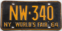 Classic 1964 New York car license plate grading very good