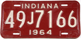 Classic 1964 Indiana car license plate grading very good plus