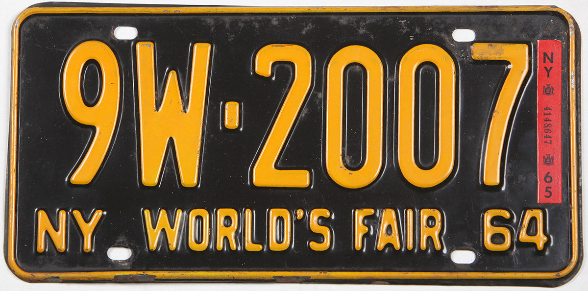 Classic 1965 New York car license plate grading very good plus