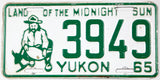 Classic 1965 Yukon car license plate grading very good plus