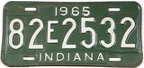 1965 Indiana car license plate grading very good plus with bend