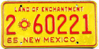 Classic 1965 New Mexico car license plate grading very good plus