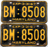 1967 Maryland License Plates