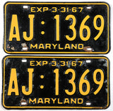 1967 Maryland License Plates