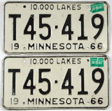Classic pair 1967 Minnesota farm truck license plates grading very good