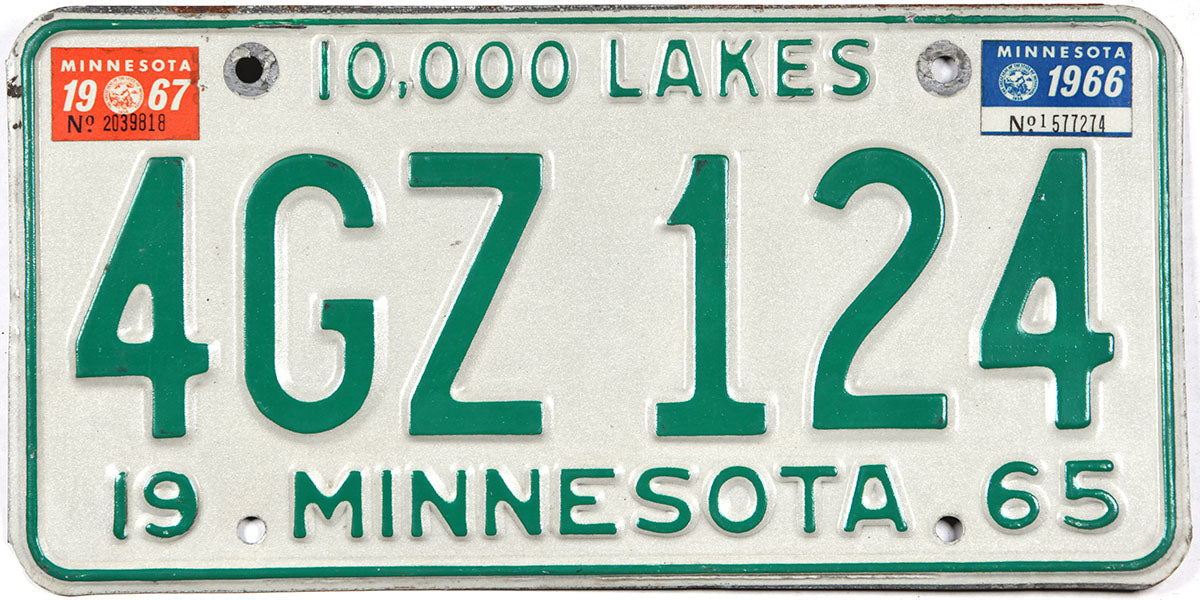 1967 Minnesota single license plate