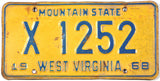 vintage 1968 West Virginia farm license plate grading very good minus