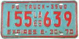 1969 Louisiana private truck license plate grading very good with a bend