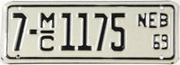 Classic 1969 Nebraska Motorcycle License Plate grading excellent County 7