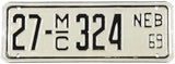 Classic 1969 Nebraska Motorcycle License Plate grading excellent County 27