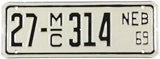 Classic 1969 Nebraska Motorcycle License Plate grading excellent County 27