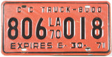 1970 Louisiana common carrier truck license plate grading very good