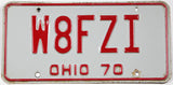 Classic 1971 Ohio ham radio car license plate grading very good plus with couple small metal dings