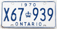 Classic 1970 Ontario dual purpose vehicle license plate grading very good plus