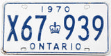 Classic 1970 Ontario dual purpose vehicle license plate grading very good plus