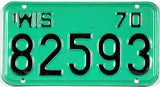 Classic 1970 Wisconsin Motorcycle License Plate grading excellent