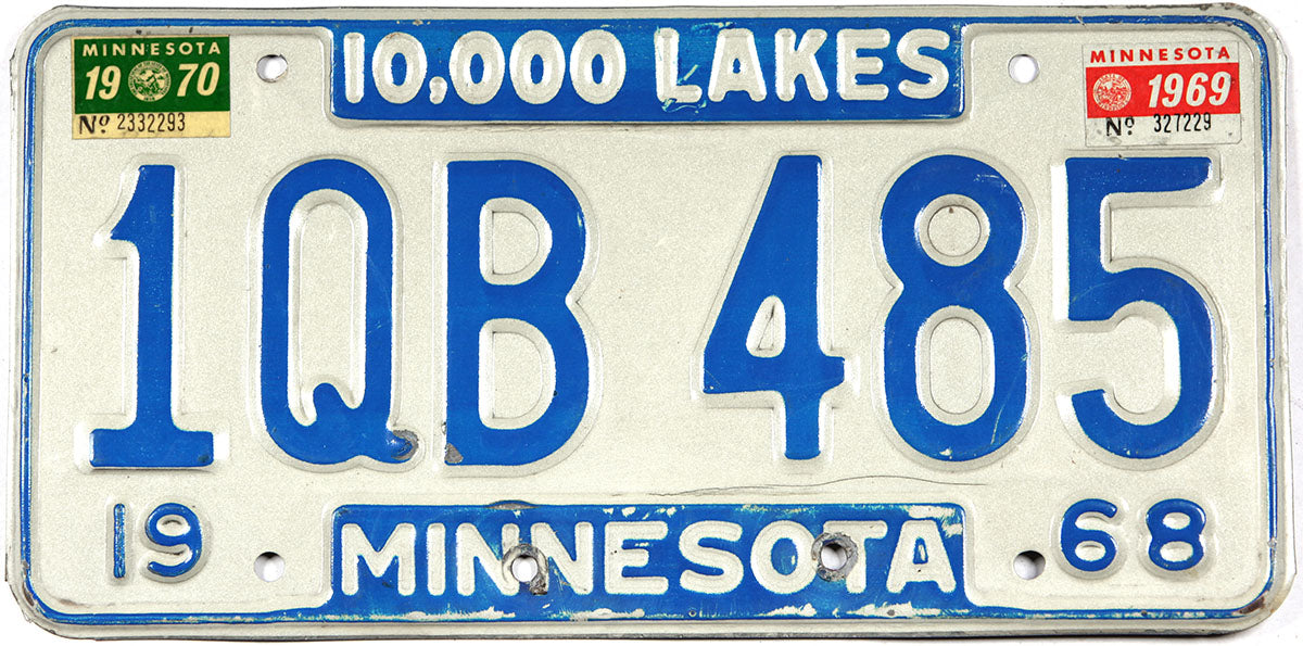 Classic 1970 Minnesota car license plate grading very good