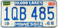 Classic 1970 Minnesota car license plate grading very good