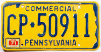 A classic 1971 Pennsylvania Commercial License Plate for sale by Brandywine General Store in very good plus condition