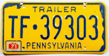 A classic 1971 Pennsylvania trailer license plate for sale by Brandywine General Store in very good plus condition with extra holes