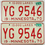 Classic pair 1971 Minnesota truck license plates grading very good plus