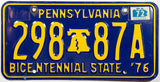 A vintage 1972 Pennsylvania bicentennial license plate for sale by Brandywine General Store in very good plus condition