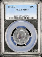 1972-d Washington Quarter certified PCGS Mint State 67