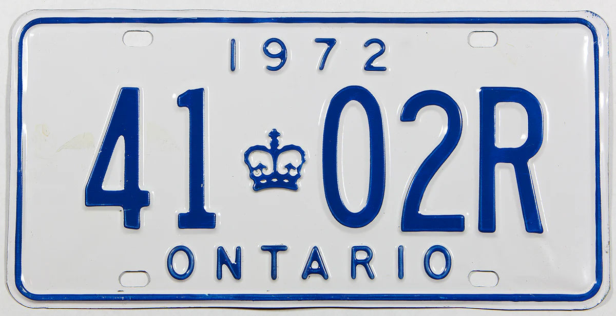 classic 1972 Ontario car license plate grading excellent minus