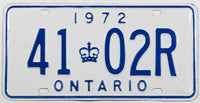 classic 1972 Ontario car license plate grading excellent minus