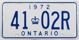 classic 1972 Ontario car license plate grading excellent minus