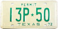 Classic 1972 Texas oil driller permit license plate grading excellent minus