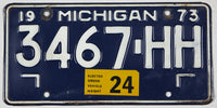 A 1973 Michigan weighted truck License Plate for sale by Brandywine General Store in very good plus condition