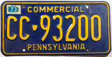 A classic 1973 Pennsylvania commercial license plate for sale by Brandywine General Store in very good condition
