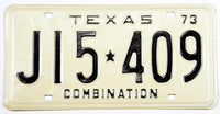 A Classic NOS 1973 Texas Combination License Plate for sale by Brandywine General Store in excellent minus condition