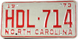 classic 1973 North Carolina auto license plate grading very good plus
