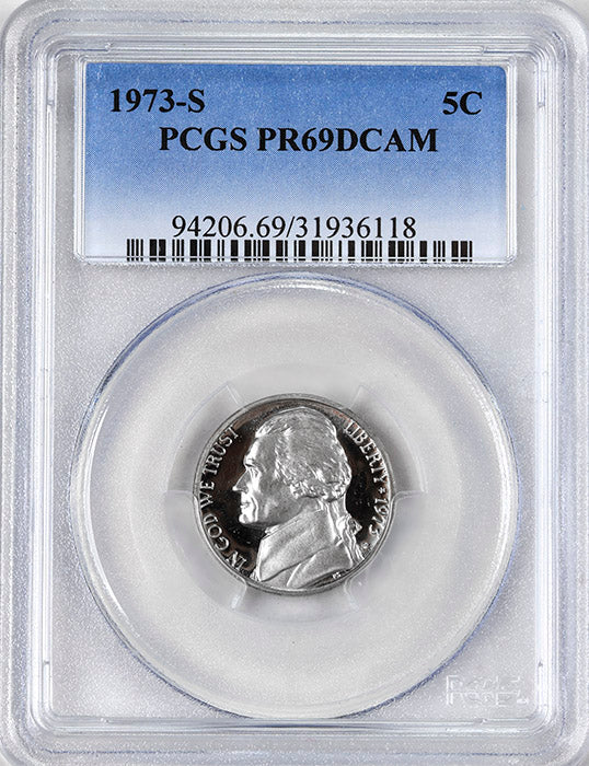 1973 s Jefferson Nickel professionally certified PR69DCAM by PCGS