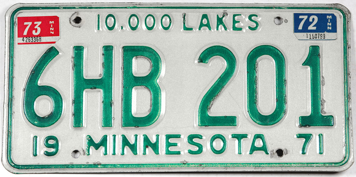 1973 Minnesota single license plate