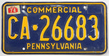 A classic 1974 Pennsylvania commercial license plate for sale by Brandywine General Store in very good plus condition