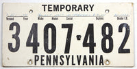 1974 Pennsylvania Temporary License Plate