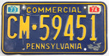 A classic 1974 Pennsylvania commercial license plate for sale by Brandywine General Store in very good condition