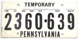 1974 Pennsylvania Temporary License Plate